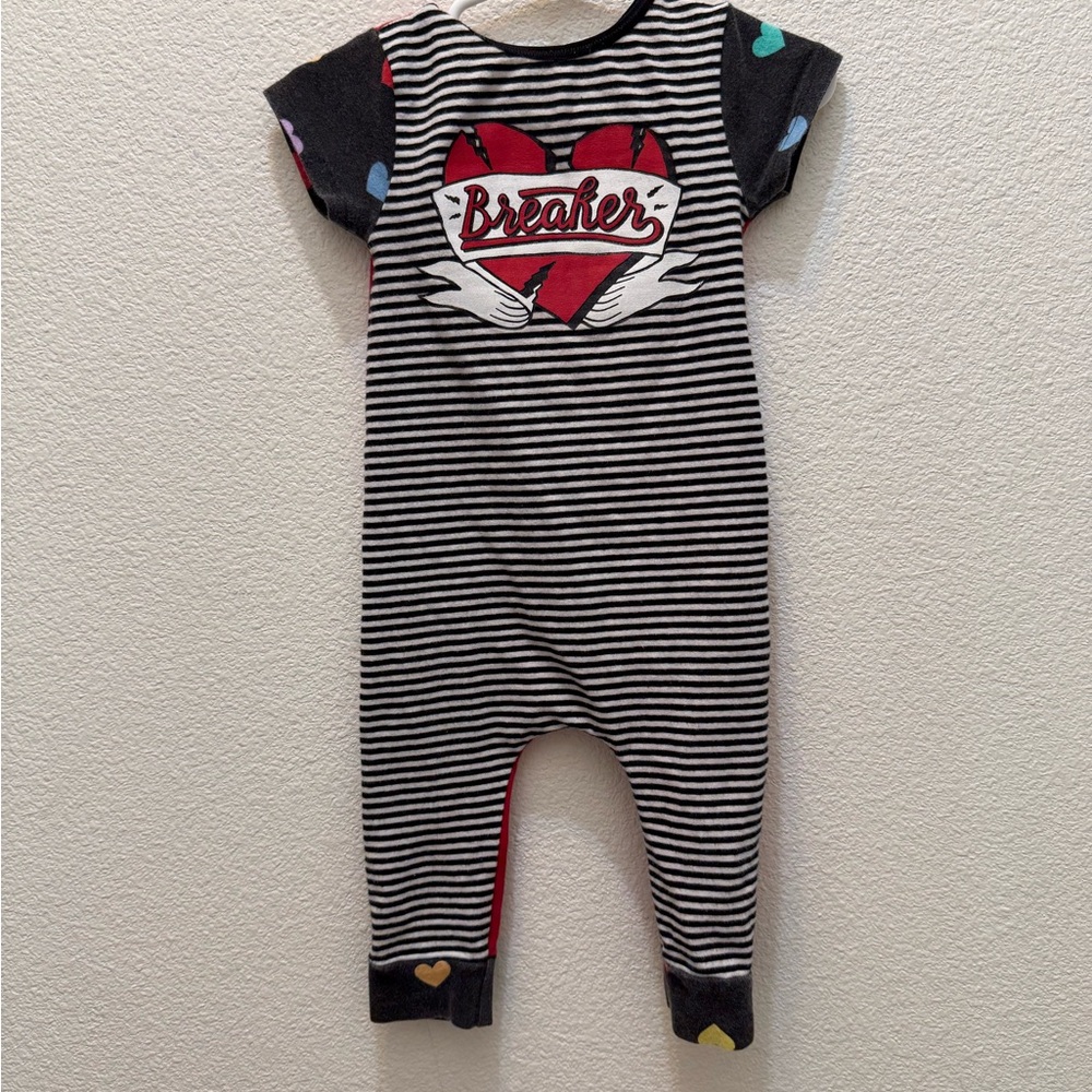 Rags to Raches Black and White Striped Bodysuit